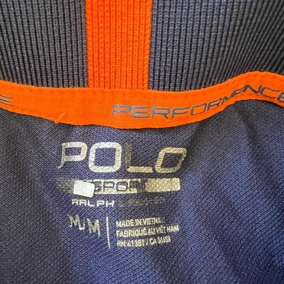 POLO RALPH LAUREN Sport Performance Shirt French Navy Size M, Good Condition - Picture 6 of 8